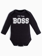 Боди детское с длинным рукавом Крошка Я "Little Boss", рост 86-92 см, цвет чёрный - фото 809603765