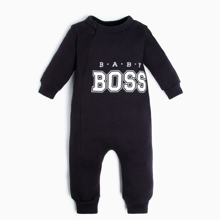 Комбинезон детский Крошка Я "Little Boss", рост 62-68 см, цвет чёрный - Фото 1