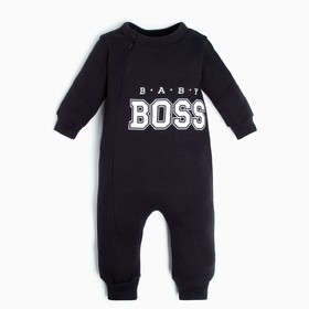 Комбинезон детский Крошка Я "Little Boss", рост 80-86 см, цвет чёрный