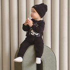 Комплект детский (джемпер, брюки, шапочка) Крошка Я "Little Boss", рост 62-68 см, цвет чёрный - Фото 3