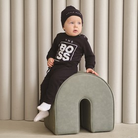 Костюм для мальчика (джемпер, брюки, шапочка) «Крошка Я» Little Boss, рост 86-92 см, чёрный