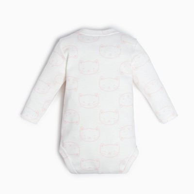 Боди детские с длинным рукавом Крошка Я «Котик»-3 шт, рост 80-86 см