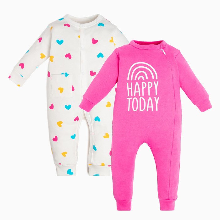 Комбинезоны детские Крошка Я Love-2 шт., рост 80-86 см - Фото 1