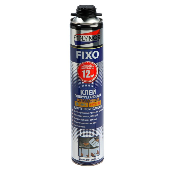 Клей полиуретановый POLYNOR FIXO, для теплоизоляции, 1000 мл - Фото 1