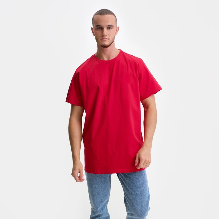 Футболка мужская, цвет красный/принт МИКС, размер 44 (XL)