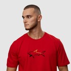 Футболка мужская, цвет красный/принт МИКС, размер XL - фото 21749754