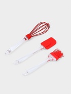 Набор для выпечки Доляна «Лёд», 3 предмета: лопатка 23.5 см, кисть 20.5 см, венчик 25 см, красный - Фото 2