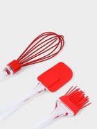 Набор для выпечки Доляна «Лёд», 3 предмета: лопатка 23.5 см, кисть 20.5 см, венчик 25 см, красный - Фото 3