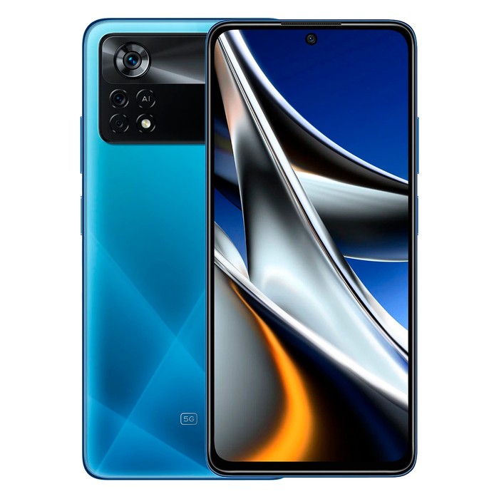 Смартфон Xiaomi POCO X4 Pro 5G NFC RU, 6.67'', Amoled, 6Гб, 128Гб, 108Мп, 5000 мАч, синий