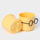 Кашпо для цветов со вставкой «Стив», 650 мл, d=11.5 см, h=10.5 см, жёлтое - Фото 4