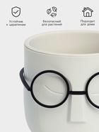 Кашпо для цветов со вставкой «Стив», 650 мл, d=11.5 см, h=10.5 см, цвет белый ротанг - Фото 2