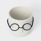 Кашпо для цветов со вставкой «Стив», 650 мл, d=11.5 см, h=10.5 см, цвет белый ротанг - Фото 3