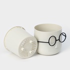 Кашпо для цветов со вставкой «Стив», 650 мл, d=11.5 см, h=10.5 см, цвет белый ротанг - Фото 4