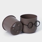 Кашпо для цветов со вставкой «Стив», 650 мл, d=11.5 см, h=10.5 см, цвет французский серый - Фото 4