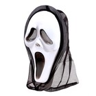 Карнавальный плащ с капюшоном «Красные черепа», атлас + маска - Фото 3