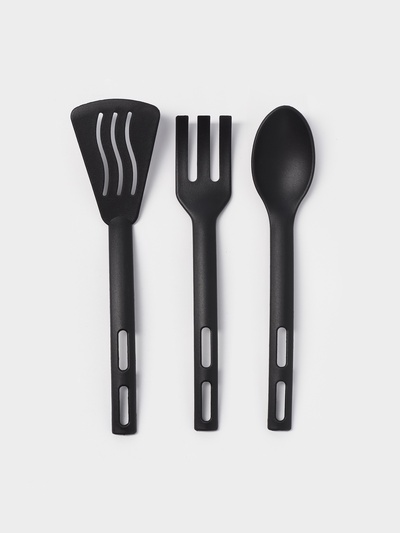 Набор кухонных принадлежностей Доляна «Глори», 3 шт., чёрный