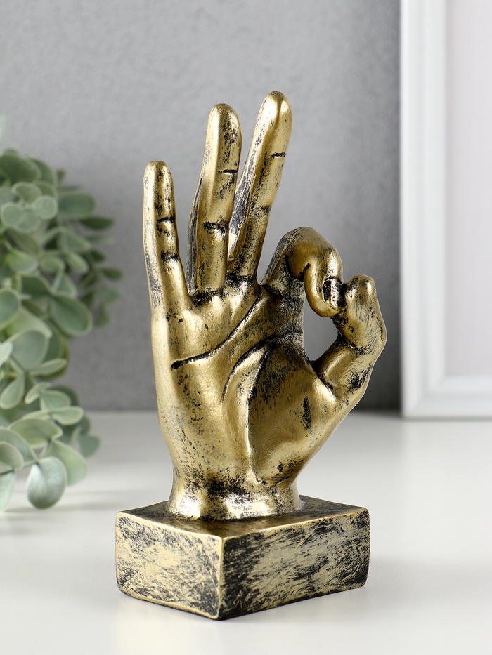 Фигурка наградная полистоун TAKE IT EASY «Жесты: Все будет ОК», панно, настенный декор, 17×7×6 см - Фото 1