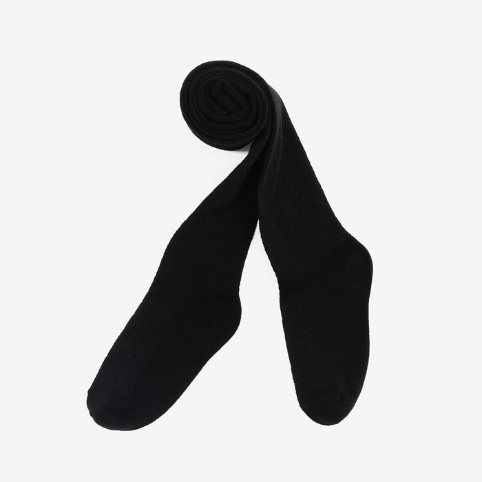 Колготки детские «Ромб», цвет чёрный, рост 122-128 см - Фото 1