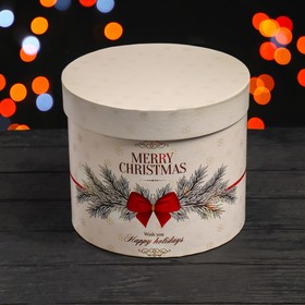 Подарочная коробка круглая "Merry Christmas", 20 х 18 см