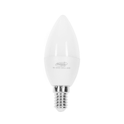 Лампа cветодиодная Luazon Lighting, C37, 7 Вт, E14, 630 Лм, 4000 К, дневной свет