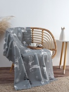 Плед флисовый новогодний «Этель. Зимний лес», 100×150 см, серый, флис - фото 65338234