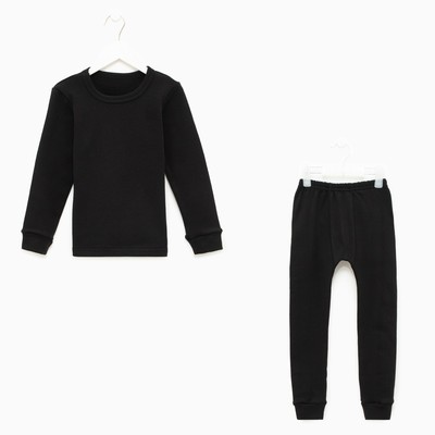 Термобельё детское (лонгслив, брюки), чёрное, рост 158 см