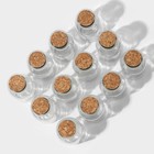 Банки для сыпучих Доляна «Парфе», 280 мл, 6.7×12.8 см, набор 12 шт., с пробковой крышкой, стекло, прозрачные - Фото 2