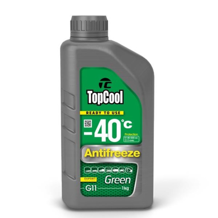 Антифриз TopCool Green -40C, 1 кг, зеленый