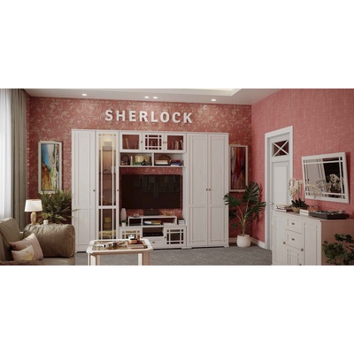 Тумба ТВ Sherlock 3, 1199×400×420 мм, цвет ясень анкор светлый