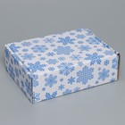 Коробка сборная «Снежинки», белый, 27 х 21 х 9 см - фото 9415206