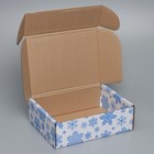 Коробка сборная «Снежинки», белый, 27 х 21 х 9 см - фото 9415207
