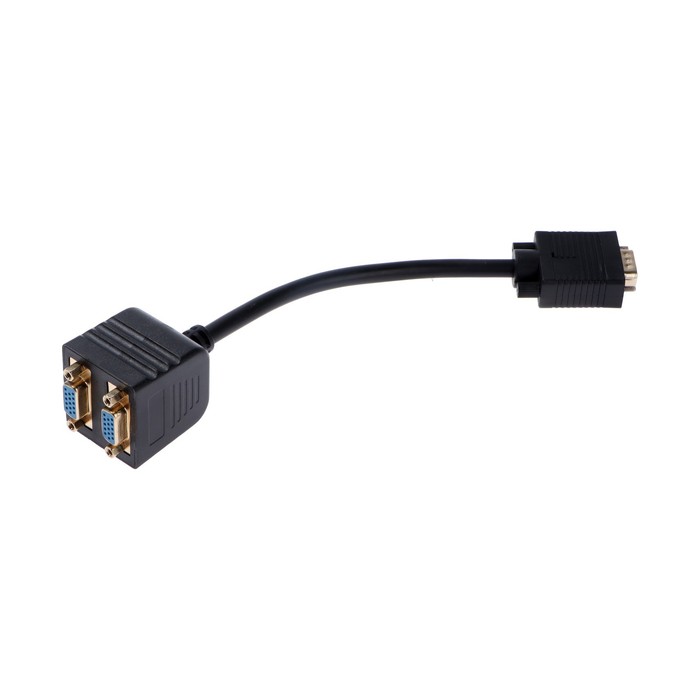 Разветвитель VGA Cablexpert CC-VGAX2-20CM, 2 устройства, чёрный - фото 51302147