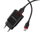Сетевое зарядное устройство Borofone BA20A, 1 USB, 2.1 А, чёрное 9236959 - фото 16925803