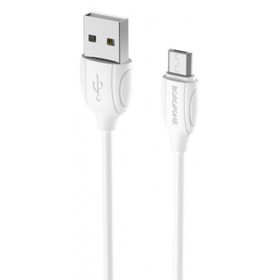 Кабель Borofone BX19, microUSB - USB,  2.4 А, 1 м, белый