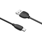 Кабель Borofone BX19, microUSB - USB,  2.4 А, 1 м, чёрный - фото 51604511