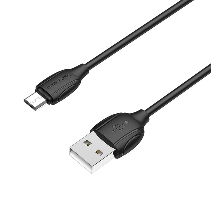 Кабель Borofone BX19, microUSB - USB,  2.4 А, 1 м, чёрный - фото 51604512