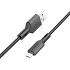 Кабель Borofone BX70, microUSB - USB,  2.4 А, 1 м, чёрный - фото 321359905