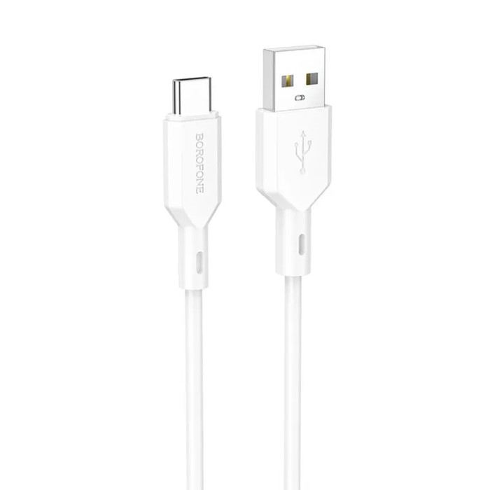 Кабель Borofone BX70, Type-C - USB, 3 А, 1 м белый - фото 51490070