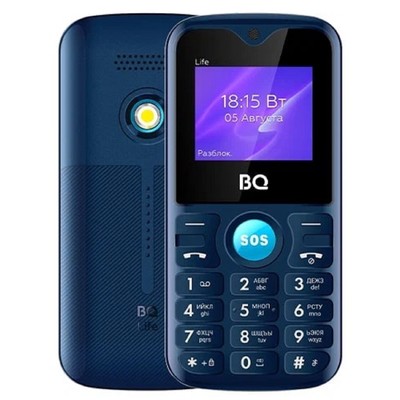 Сотовый телефон BQ M-1853 Life, 1.77", 2 sim, 32Мб, microSD, 600 мАч, фонарик, синий