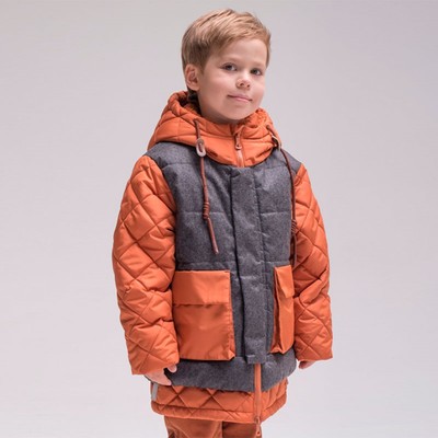 Куртка для мальчиков, рост 98 см, цвет охра