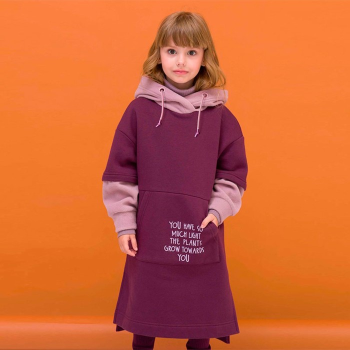 Платье для девочек, рост 122 см, цвет бордовый - Фото 1
