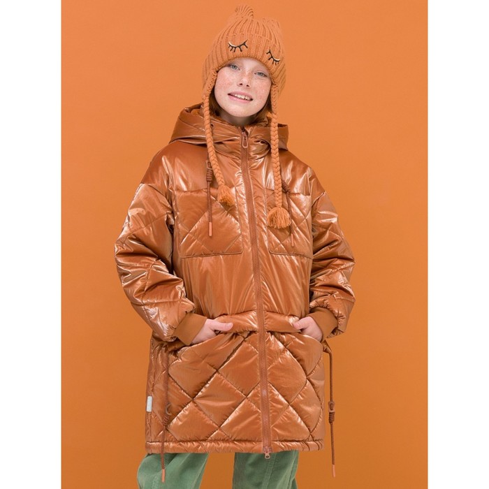 Куртка для девочек, рост 146 см, цвет охра