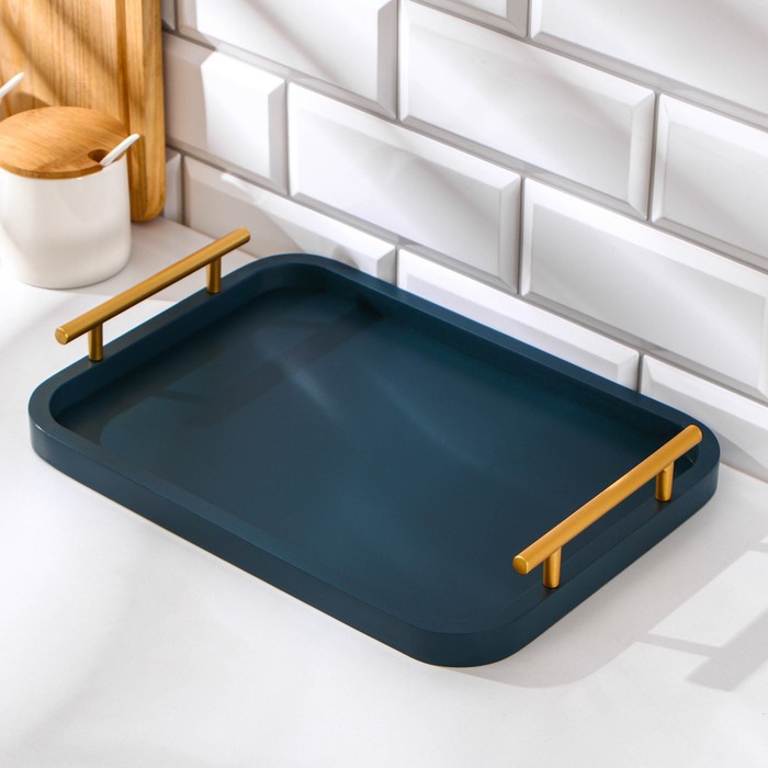 Поднос с ручками Magistro Garona, 33×24 см, бамбук - Фото 1