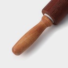Скалка деревянная Magistro, 43×4 см, вращающаяся, с фигурными ручками, акация - фото 7791279
