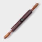 Скалка деревянная Magistro, 43×4 см, вращающаяся, с фигурными ручками, акация - Фото 7