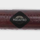 Скалка деревянная Magistro, 43×4 см, вращающаяся, с фигурными ручками, акация - фото 7791284