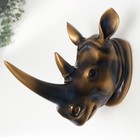Сувенир полистоун настенный декор "Голова носорога" состаренная медь 24х32х15,5 см - фото 4261875