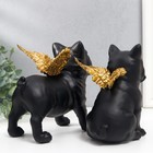 Сувенир полистоун "Бульдоги с крыльями" чёрный набор 2 шт 16,5х10,5х13,5 16,5х11,5х18,5 см - фото 23154114