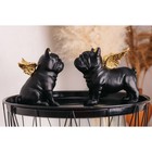Сувенир полистоун "Бульдоги с крыльями" чёрный набор 2 шт 16,5х10,5х13,5 16,5х11,5х18,5 см - фото 23697913