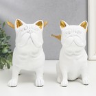 Сувенир полистоун "Бульдоги с крыльями" белый набор 2 шт 16,5х10,5х13,5 16,5х11,5х18,5 см - фото 21752007